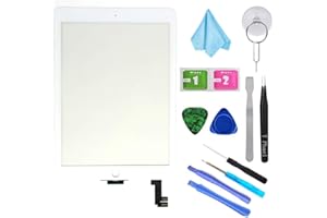 T Phael White New Digitizer Repair Kit for iPad Air 2 9.7" 2nd Gen A1566 A1567 Touch Screen Digitizer Replacement(Without Home Button,Not Include LCD,ONLY Sell for Pro Repair Shop !!!).