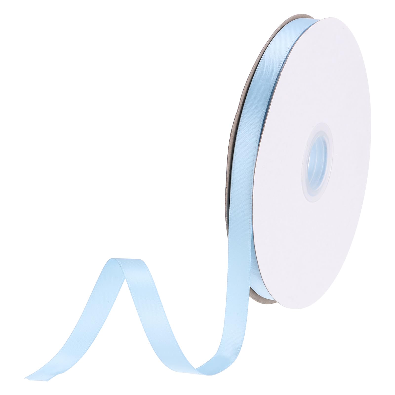 DMiotech 10mm Satin Ribbon 46m/150ft Thin Double Face Fabric Grosgrain Ribbon for Gift Wrapping Floral Hair Flower Bouquet, Light Blue