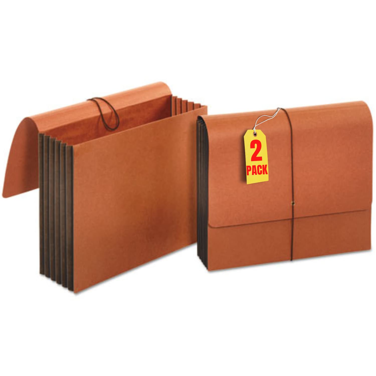 Photo 1 of 1InTheOffice Expanding File Wallet with Flap and Cord Closure, 5-1/4" Expansion, Legal Size (2 Pack)