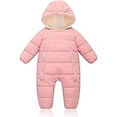 Ilyboz Infant Toddler Snowsuit Cute Newborn Winter Coat Warm Hooded Jumpsuit for Boys Girls 0-24 Months