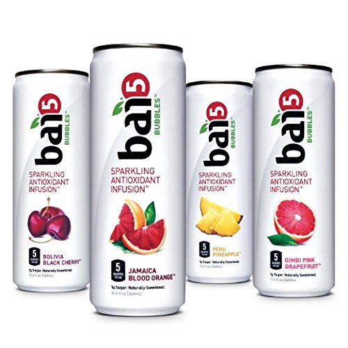 Bai Bubbles Variety Pack, 5-calorie, Naturally Sweetened, Antioxidant Infused Sparkling Beverage Can ((pack of 24), Variety Pack)