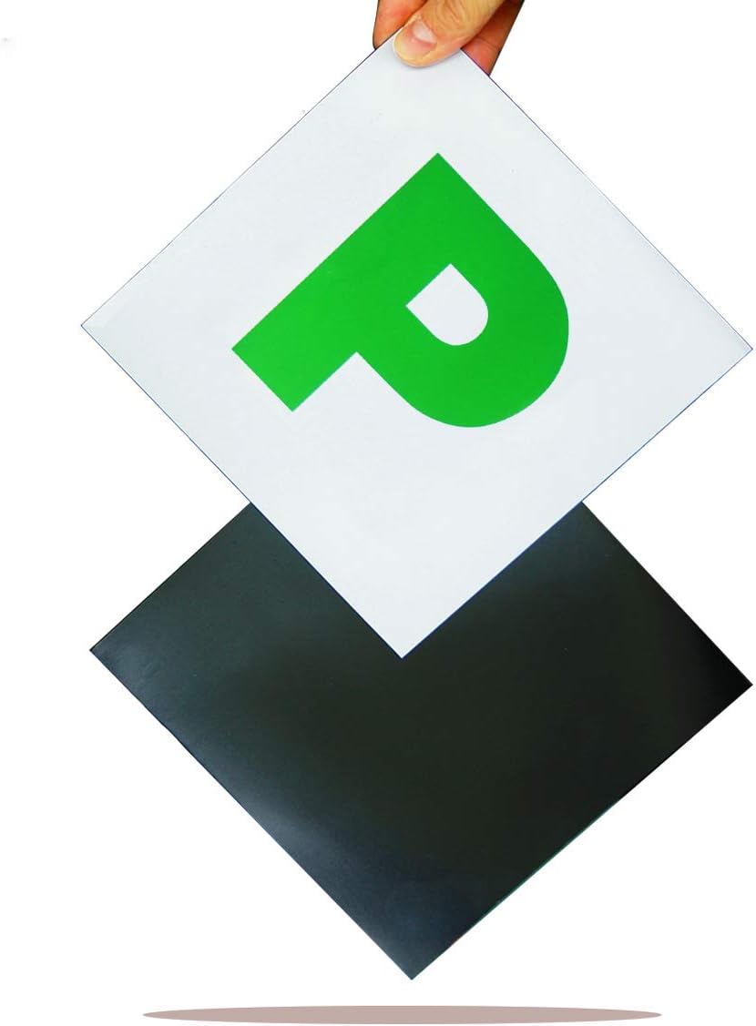 EYROS P plates, fully Magnetic Green P Plates 2 Pack, Extra Strong magnetism self adhesive removable for New Drivers