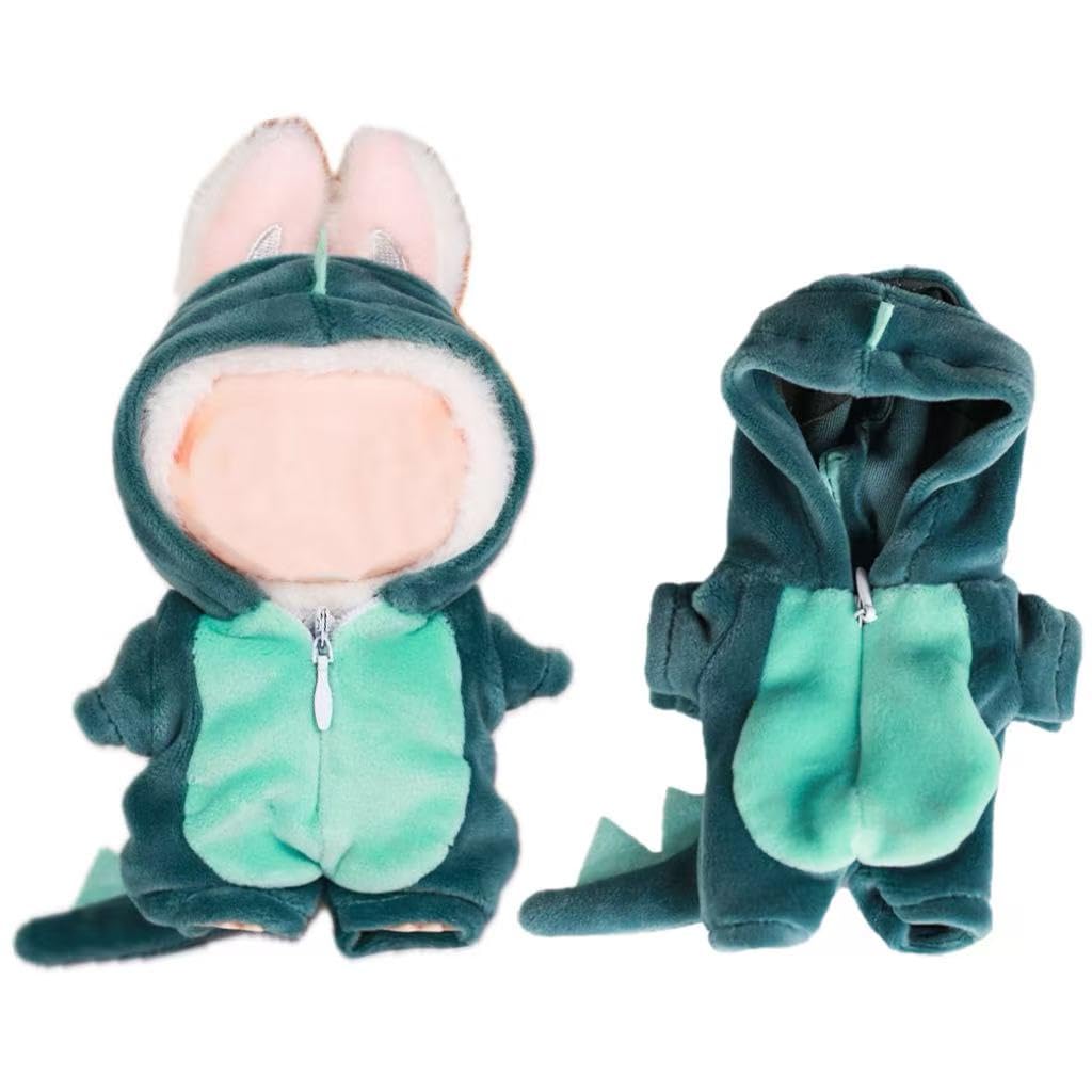 Photo 1 of 17cm Doll Clothes, Outfits for Clothes Set,Dinosaur and Panda Style Outfit Jumpsuit?Cute Clothes for Doll Dress up Animal Style Outfits (Blackish Green)
