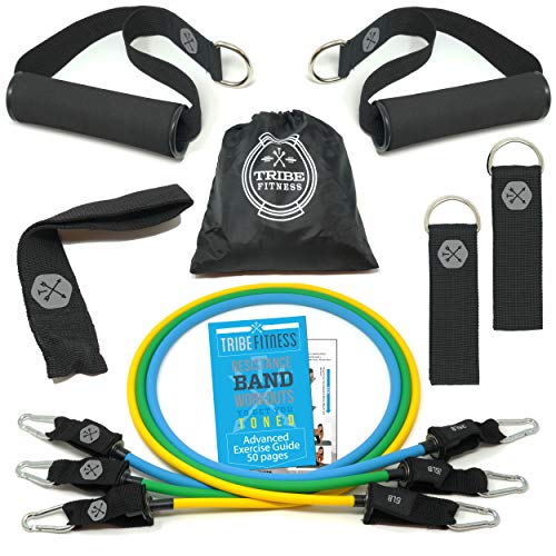 TRIBE PREMIUM Resistance Bands Set for Exercise, Workout Bands for Men