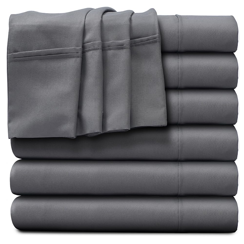 Photo 1 of Glarea Twin Flat Sheets Only - 6 Pack Bulk Gray Sheets for Massage Table, Hospital Bed, Home, Air Bnb Essentials, Dorm Decorations- Made of Microfiber Fabric for Soft Feel
