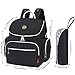 S-ZONE Multi-function Baby Diaper Bag Backpack with Changing Pad and Portable Insulated Pocket (Black)