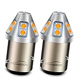 Ruiandsion 2pcs BAZ15D LED Bulb Amber 10-60V 3030