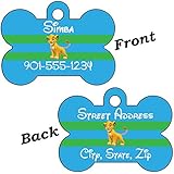Double Sided Pet Id Dog Tags Personalized with 4 Lines of Text (Simba)