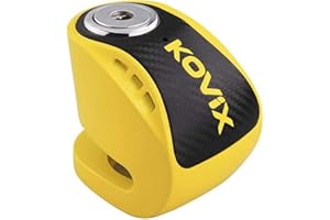 KOVIX Overlord Series Alarm Disc Lock - Motorcycle Security with Easy Push Down Locking Technology - Security Level 7 - Lock 
