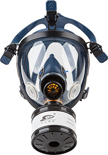 Induschoice Organic Vapor Full Face Respirator Mask Gas Mask Paint Pesticide Chemical Formaldehyde Anti Virus Respiratory Protection(Respirator +1 LDG3 Canister)