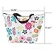 RALMALL Lunch Bag Cooler Bag Insulated Lunch Box Waterproof Tote Bag Reusable Lunch Holder Container - Cute Portable Lunch Pouch Zipper Oxford Cloth - Lunch Organizer floral for Picnic/travel/Work