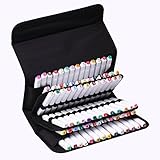 Krafty's 80 Slot Marker Pen Carrying Case Marker Lipstick Case Storage for Permanent Paint Markers, Dry Erase Markers, Primascolor Markers, Highlighter, and Copic Marker Sketch Marker (black)