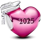 Qulmlxis Heart Graduation 2026 Charms for Bracelets and Necklaces Bead Charm for Women