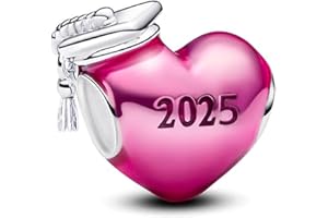 TCZNAF 2025 Graduation Cap Charms Owls Bead Compatible for Bracelets Heart Jewellery for Women