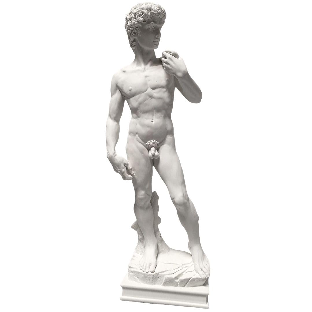 Parastone David 27cm White with Grey Veins Resin Statue Sculpture