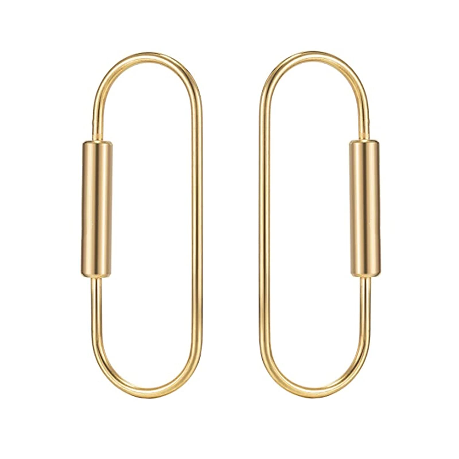 Yunmoxiao 2 Pieces Durable Brass Screw Lock Clip Key Chain Ring Simple Style Car Keychain Brass Key Holder for Men Women