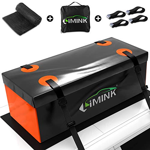 LIMINK 15 Cubic Feet Rooftop Cargo Carrier Bag Vehicle Hitch Cargo Carriers Bag SoftShell 100