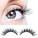 ELVASEN Handmade 3D luxurious 100% Real Mink Natural Long Cross False eyelashes - Reusable Makeup Crisscross Fake eye lashes Extension- Eyelash Strips (2 Pair)