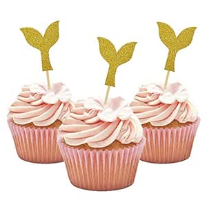 HZOnline - Decoración para cupcakes con purpurina, diseño de cola de