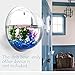 Mirror Face Style Acrylic Round Wall Mounted Hanging Fish Bowl Aquarium Tank for Gold Fish and Beta Fish Plant Vase Home Decoration Pot,15cm Diameter