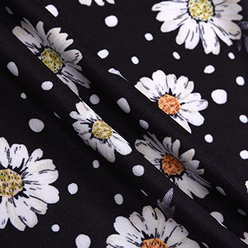 Toddler Baby Girl Sumflower Outfits Flare Sleeve Shirts Top + Bows Waistband Shorts Pants Summer Clothes Set (Sunflower, 1-2 Years)