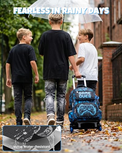 Amythe Backpack Trolley Boys Strap Trolley Large Reflective Modern, Blue, Travel Backpacks | Trolley Strap Large Reflective Waterproof Daypack Multi-Pocket Spacious Sturdy for School Travel Hiking University