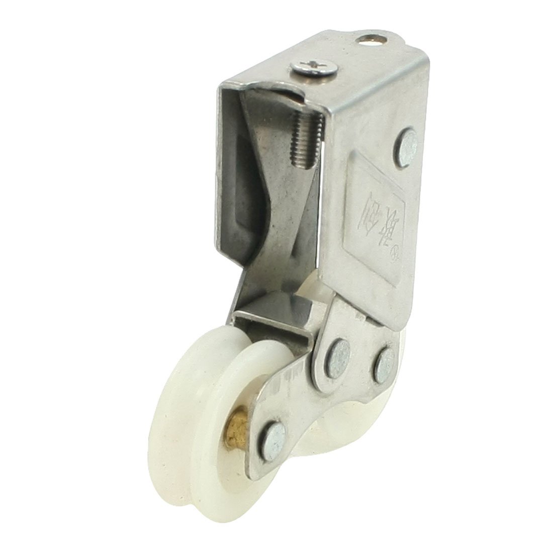 Uxcell Home Wardrobe Sliding Door White Grooved Double Wheel