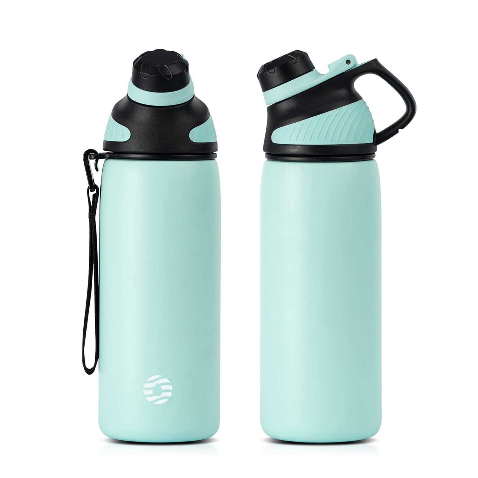 Fjbottle Stainless Steel Water Bottle 600ml/800ml/1L/1.5L with Magnetic Lid, BPA Free Insulated Water Bottle, Sports Metal Water Bottle Hot&Cold Drinks Vacuum Flask Leak-Proof for Gym, Work, Travel