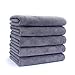 IWEIK Towels Multi-Purpose Microfiber Soft Fast Drying Sports Travel Gym Outdoor Washcloths 5-Pack(14 x 30 Inch) (Grey)