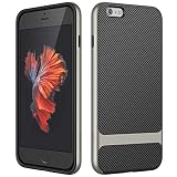 JETech Case for Apple iPhone 6s Plus and iPhone 6 Plus, Slim Protective Cover with Shock-Absorption, Carbon Fiber Design, Grey