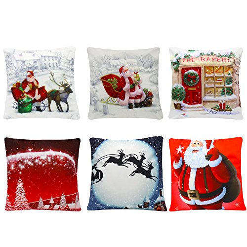 AVOIN colorlife Christmas Merry & Bright Eucalyptus Mistletoe Throw Pillow Covers