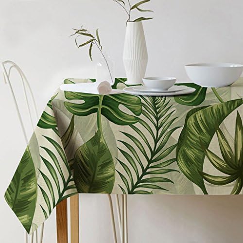 Kimruida Rectangular Table Cloth Tropical Plants Printed Pastoral Style Tablecloths Cover Home Decoration