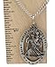 Oval Saint Christopher Necklace in Solid Sterling Silver Protect Us Cut Out Medal 29.00x20.00 MM