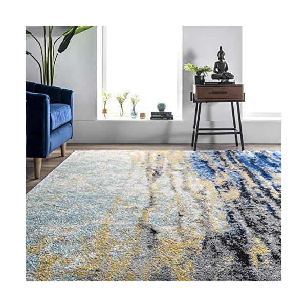 nuLOOM Katharina Abstract Motif Area Rug, 5' x 7' 5", Blue The Home