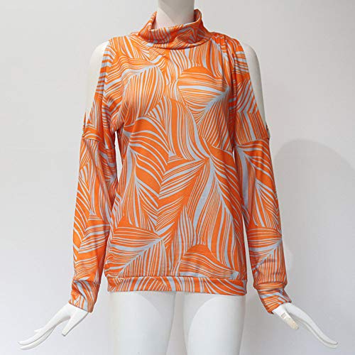 Women Strapless Top Duseedik Mock Neck Patterned Long Sleeve Floral Print Jumper Ladies Top - Thumbnail 4
