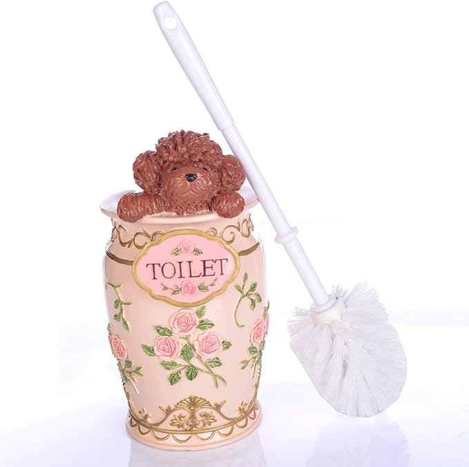 Toilet Brushes and Holders Novelty Cute Dog Decor Toilet Brush And Holder Toilet Bowl Cleaning