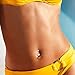 GAGABODY 14G 3/8inch(10mm) 316L Surgical Steel Rose Gold Belly Button Navel Rings with CZ (Clear)
