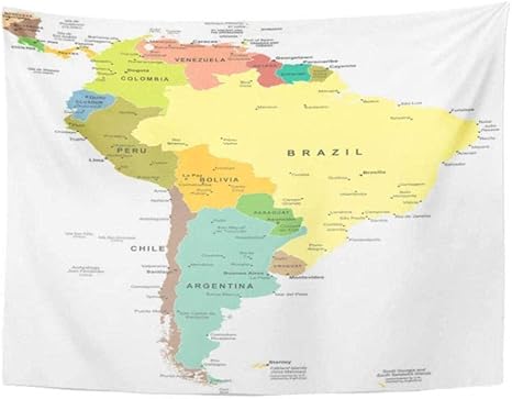 Amazon Co Jp 中央南アメリカ地図タペストリー家の装飾壁掛け居間寝室寮 60 X40 150x102cm ホーム キッチン