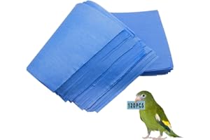 Lesimnky 120 Pieces Bird Cage Liners-11'' X 17''Disposable Non-Woven Bird Cage Paper Liners Precut Absorbent Fecal Tray Cages Cushion Pad Mat Cuttable Pet Animal Cages Cushion for Parrot (Blue)