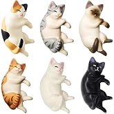 Cat Refrigerator Magnets, 6 Lying Cat Fridge Magnets Cute, Mini Kawaii Decorative Magnet for Home Kitchen with Strong Magnetic, Funny/Novelty Chubby Kitten Refrigerator Magnets