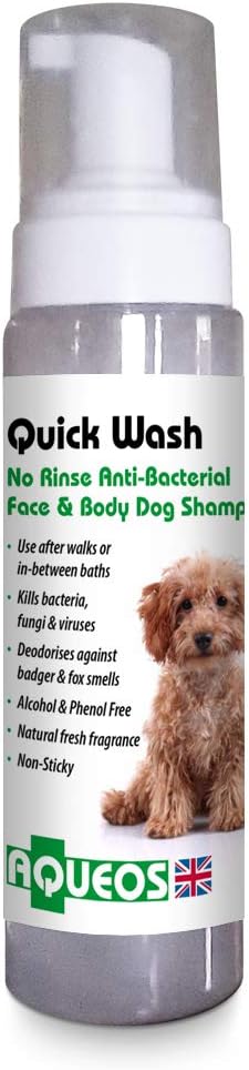 Aqueos Quick Wash No Rinse Dry Shampoo for Dogs, 200 ml (Pack of 1)