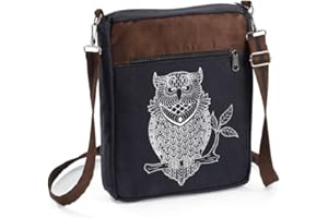 SAGEFINDS Canvas Bag | Wear Crossbody or Over Shoulder | Top Zip Closure & Pockets | Adjustable and Removable Strap