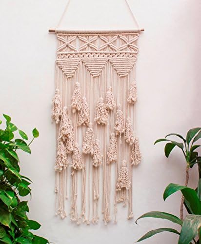 Macrame Wall Hanging - Cotton Woven Wall Hanging - Bohemian Wall Decor Art - Macrame Art - Size 18" W x 35" L