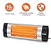 VIVREAL Electric Patio Heater, 1500W Infrared Heater/Garage Heater with 1-Sec Heat-Up, Indoor/Outdoor Wall Heater with 3 Temperature Mode, Space Heater Ideal for 190 Sq.Ft Workshop Room or Office