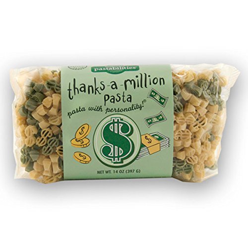 pastabilitiesFun Shaped Pasta for Kids - Thanks a Million - Dollar Sign Fun Theme, Non-GMO Natural Wheat and Vegetable Pasta, All-Natural, Kosher Certified, Made in the USA, (4 Pack, 14 Oz)