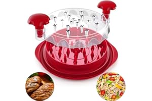 Chicken Shredder,10.8" Manual Meat Shredder Tool Twist with Brush&Fork, Meat Grinder Anti-Slip Strip Ergonomic Handle, Dishwa