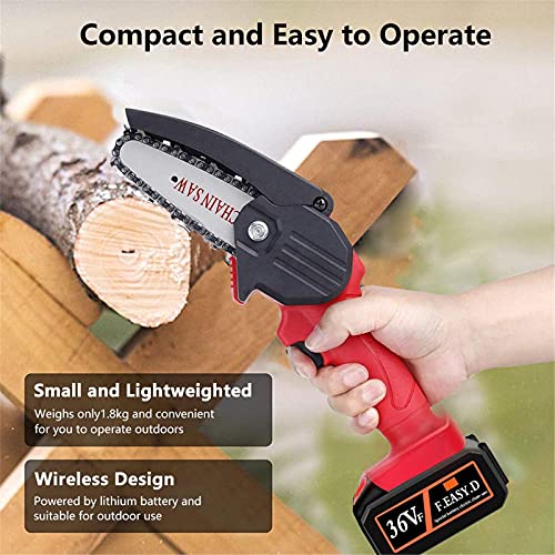 LUSTAR Mini-Kettensäge, kabellos, elektrische Kettensäge, 36 V, tragbare Kettensäge für Bäume, kabellose Astsäge… – Bild 6