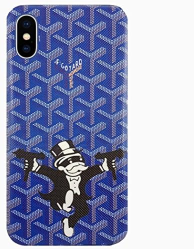 Fashion Luxury Cell Phone Case for iPhone X/XS Mr Monopoly (BlueRobbing)