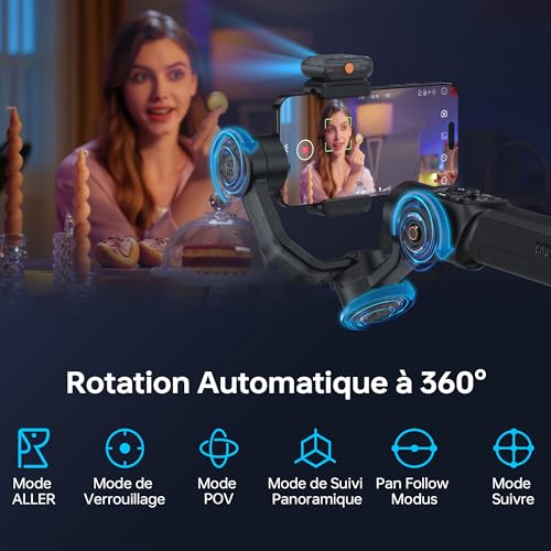 ZHIYUN Smooth-5S AI Pro[Official] Smartphone Stabilizer, Handy Gimbal 3 Axis with Tripod, AI Tracker, Charging Lights, Mobile Phone Stabilizer, for Vlog, Youtube, TikTok