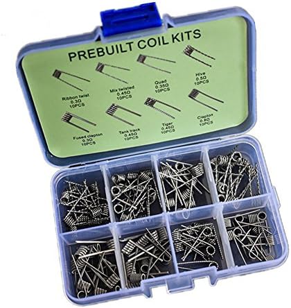 80pcs Pre-Made Coils Selection of 8 Styles Premade Coil Heating Wire for RDA, RBA, RDTA Hobby Use